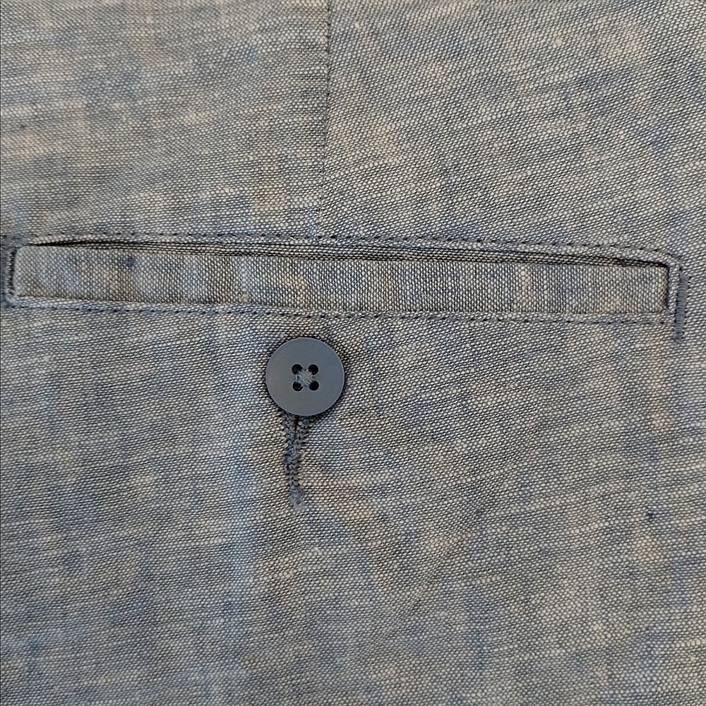 NWT Tenth + Ocean Riviera Blue Linen Cotton Flat Front Shorts 38 Classic - Picture 4 of 6